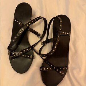 Anine Bing Black Studded Sandals
